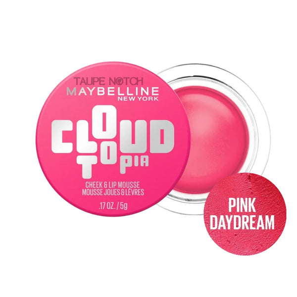 Cheek & lip mousse blush tub in Pink Daydream, bright pink tint.