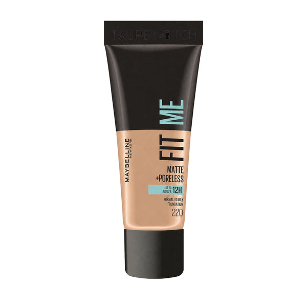 Maybelline Fit Me matte poreless foundation tube, shade 220, beige-beige color