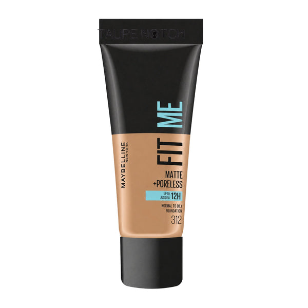 Maybelline Fit Me matte poreless foundation tube, shade 312, light-medium beige