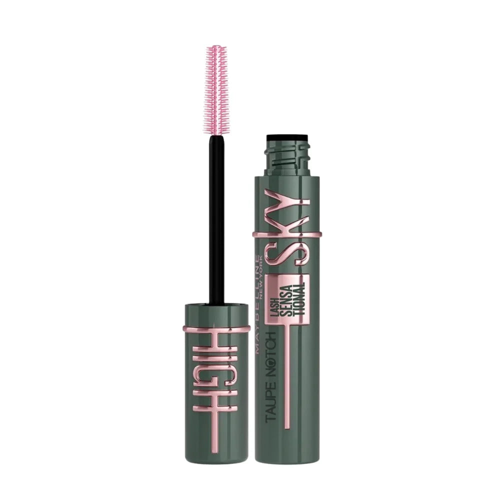 Mascara and wand in green tube with pink lettering