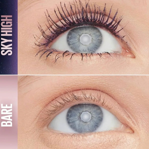 Close-up of eyes with long, defined eyelashes