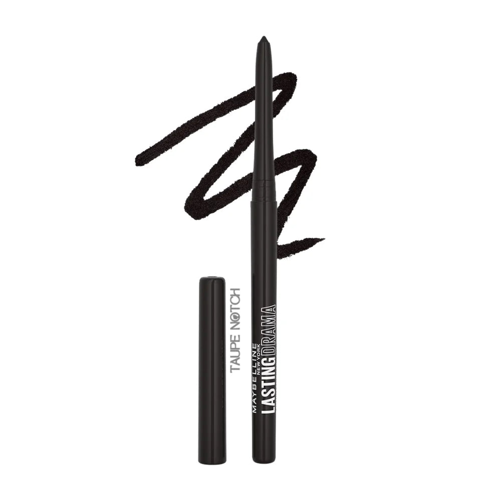 Automatic gel eyeliner pencil in dark, retractable tip with black shade