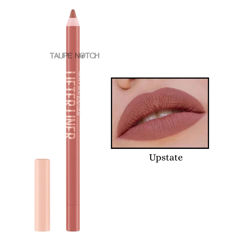 Lip liner pencil in Upstate taupe-nude with matching lip swatch
