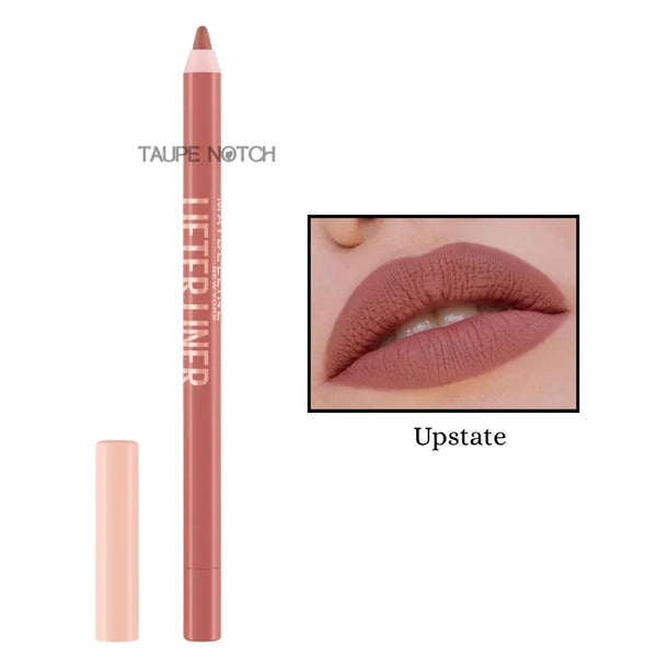 Lip liner pencil in Upstate taupe-nude with matching lip swatch