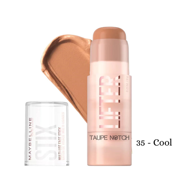 Maybelline Lifter Stix multi-use face stick, 35 Cool shade, light tan swatch.