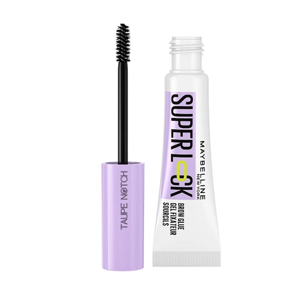 Maybelline New York Superlock Brow Glue with applicator wand and squeeze tube