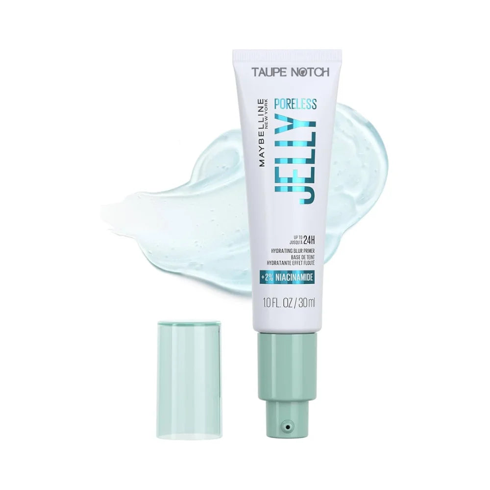 Maybelline Poreless Jelly Primer tube with blue gel, taupe shade