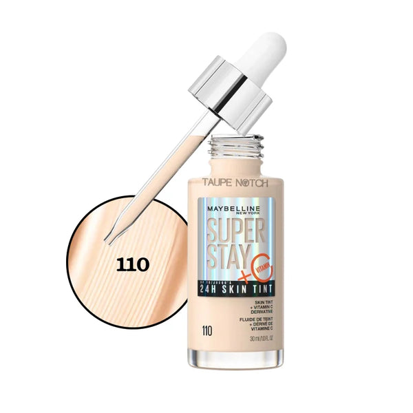 Maybelline Super Stay 24H Skin Tint + Vitamin C Price in bangladesh , Maybelline superstay skin tint 110, Maybelline skin tint , Maybelline foundation, skin tint for glowing skin, lightweight skin tint, 100% orginal products in bangladesh,authentic Makeup store in bangladesh, sephora in Bangladesh, taupe notch, 