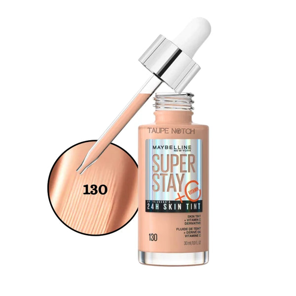 Maybelline Super Stay 24H Skin Tint + Vitamin C Price in bangladesh , Maybelline superstay skin tint 130, Maybelline skin tint , Maybelline foundation, skin tint for glowing skin, lightweight skin tint, 100% orginal products in bangladesh,authentic Makeup store in bangladesh, sephora in Bangladesh, taupe notch, 