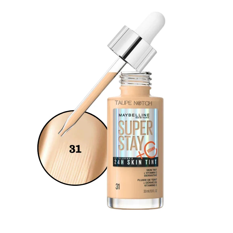 Maybelline Super Stay 24H Skin Tint + Vitamin C Price in bangladesh , Maybelline superstay skin tint 31, Maybelline skin tint , Maybelline foundation, skin tint for glowing skin, lightweight skin tint, 100% orginal products in bangladesh,authentic Makeup store in bangladesh, sephora in Bangladesh, taupe notch, 