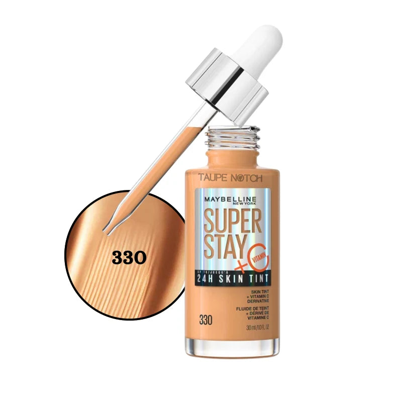 Maybelline Super Stay 24H Skin Tint + Vitamin C Price in bangladesh , Maybelline superstay skin tint 330, Maybelline skin tint , Maybelline foundation, skin tint for glowing skin, lightweight skin tint, 100% orginal products in bangladesh,authentic Makeup store in bangladesh, sephora in Bangladesh, taupe notch, 