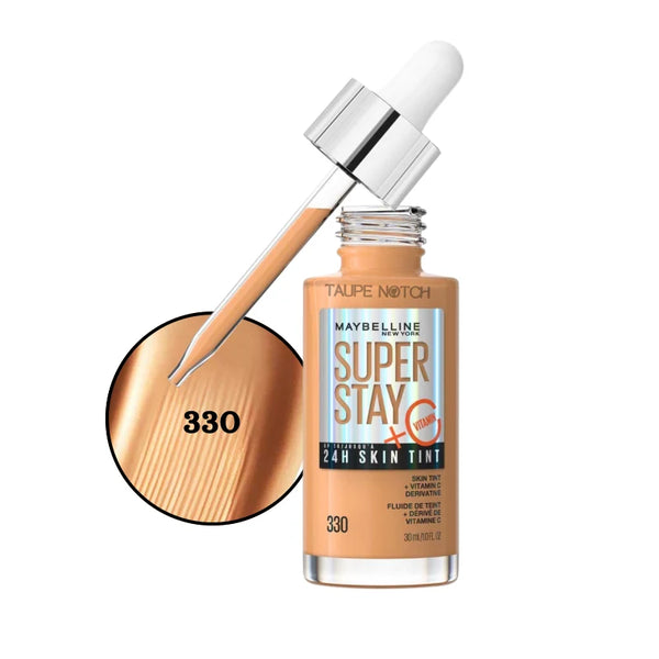 Maybelline Super Stay 24H Skin Tint + Vitamin C Price in bangladesh , Maybelline superstay skin tint 330, Maybelline skin tint , Maybelline foundation, skin tint for glowing skin, lightweight skin tint, 100% orginal products in bangladesh,authentic Makeup store in bangladesh, sephora in Bangladesh, taupe notch, 
