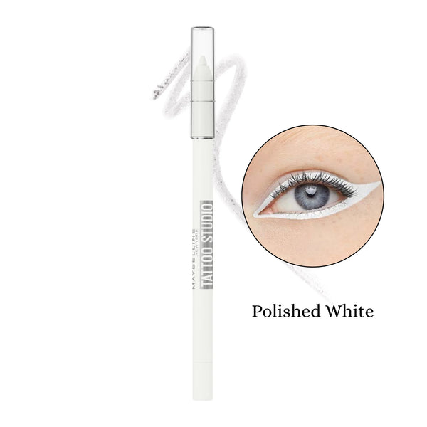 Maybelline longwear gel eyeliner pencil, Polished White, sharpenable waterproof