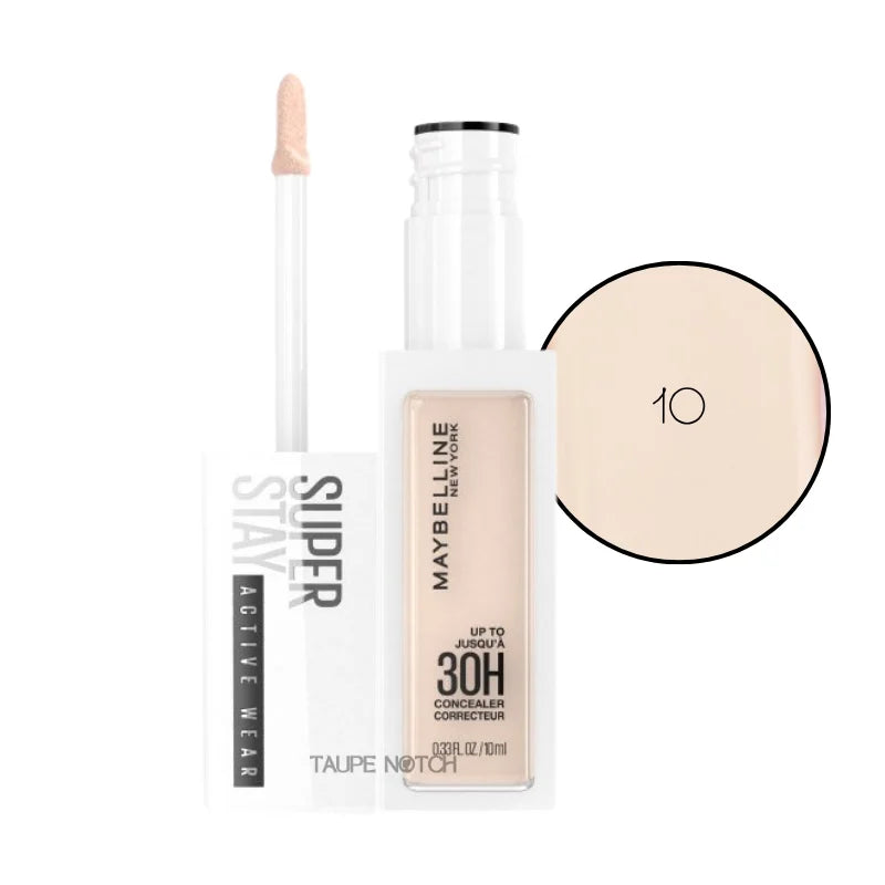 Liquid concealer tube with doe-foot applicator, shade 10, light neutral tone