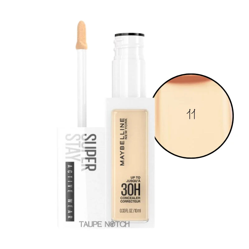 Liquid concealer tube with doe-foot applicator, shade 11, warm beige tone