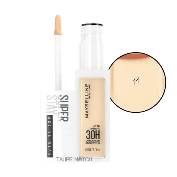Liquid concealer tube with doe-foot applicator, shade 11, warm beige tone