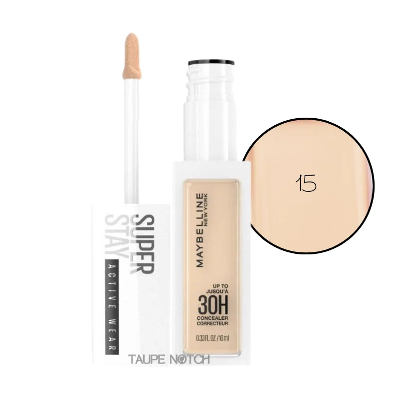 Liquid concealer tube with doe-foot applicator, shade 15, light tan tone