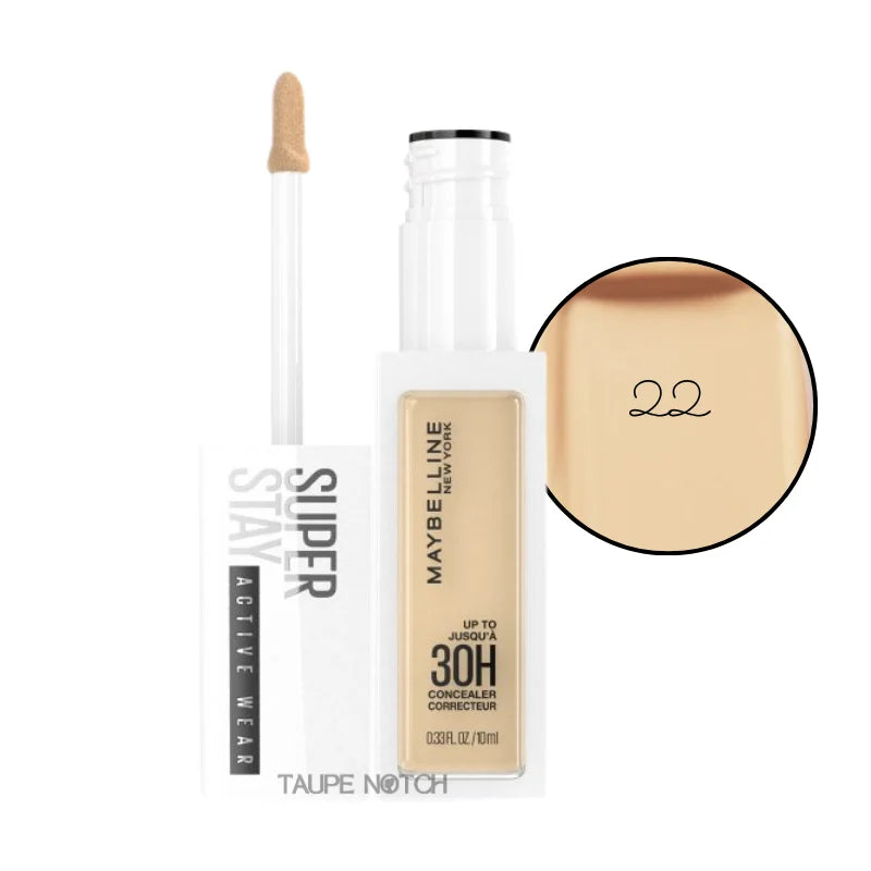 Liquid concealer tube with doe-foot applicator, shade 22, golden beige tone