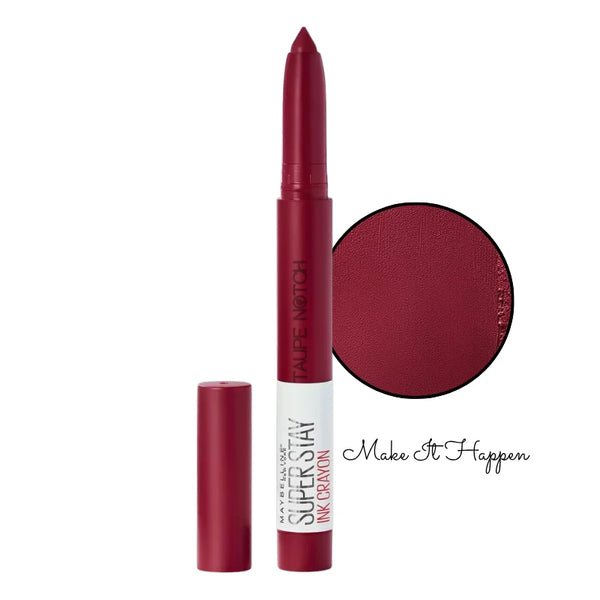 Berry red lip crayon lipstick, open tip and cap, shade 
