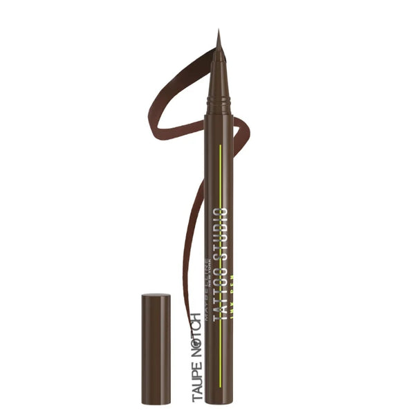 Maybelline Tattoo Liner Ink Pen in taupe notch, fine-tip eyeliner pen and cap