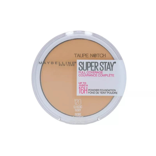 Maybelline SuperStay full coverage powder foundation compact, taupe beige shade