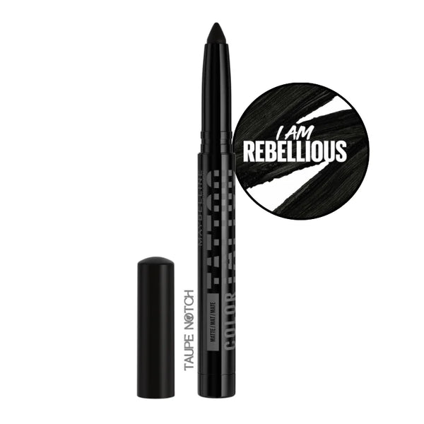 Eyeshadow stick in dark charcoal shimmer with a creamy stick base