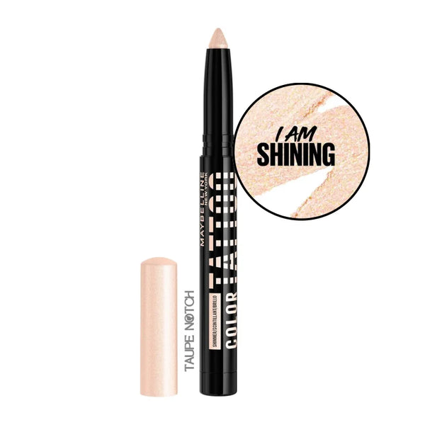 Eyeshadow stick in pale peach shimmer with a creamy stick base