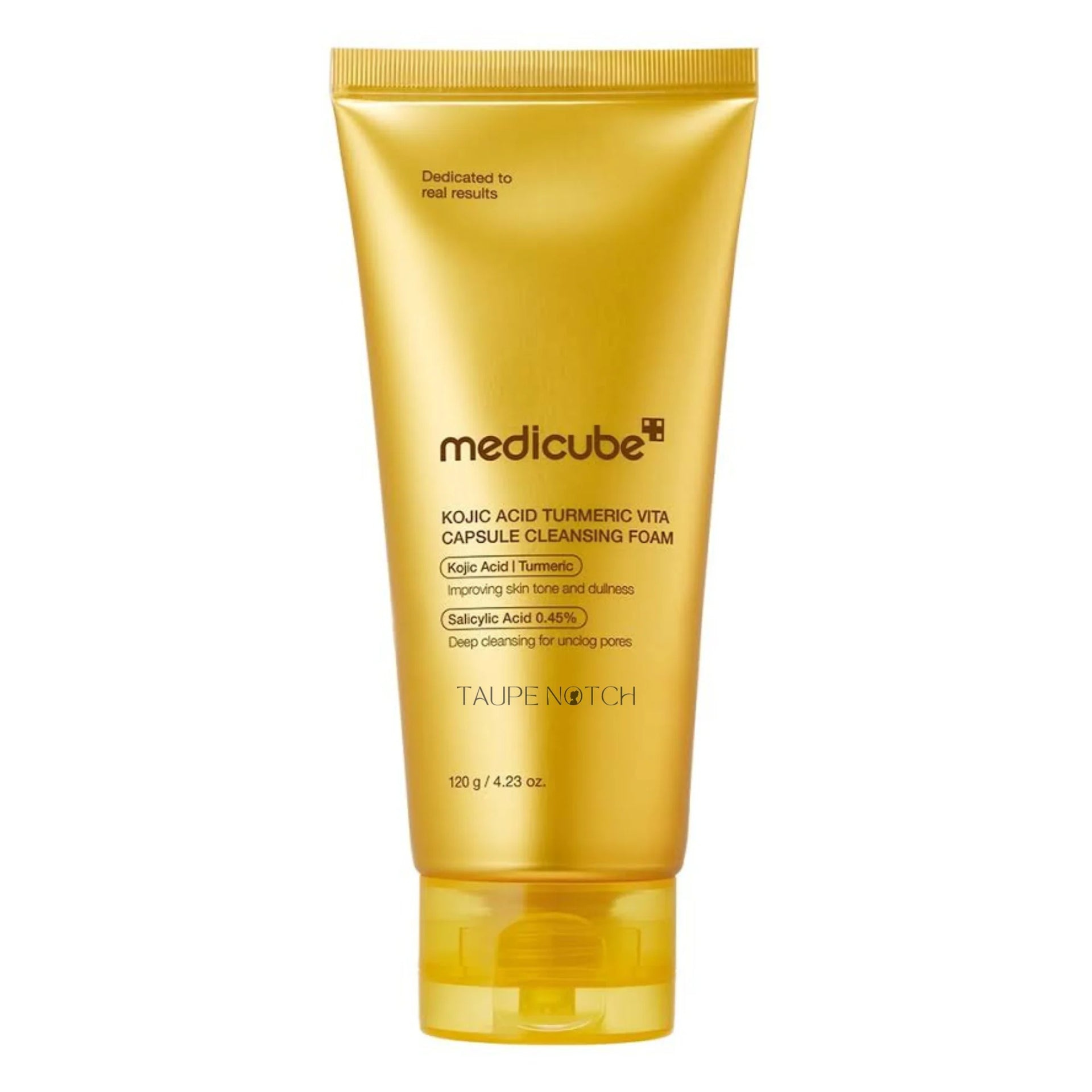 Medicube gold cleansing foam tube with twist cap, 120g