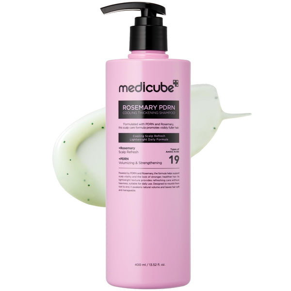 Medicube Rosemary PDRN cooling thickening shampoo bottle with pump, 400 ml