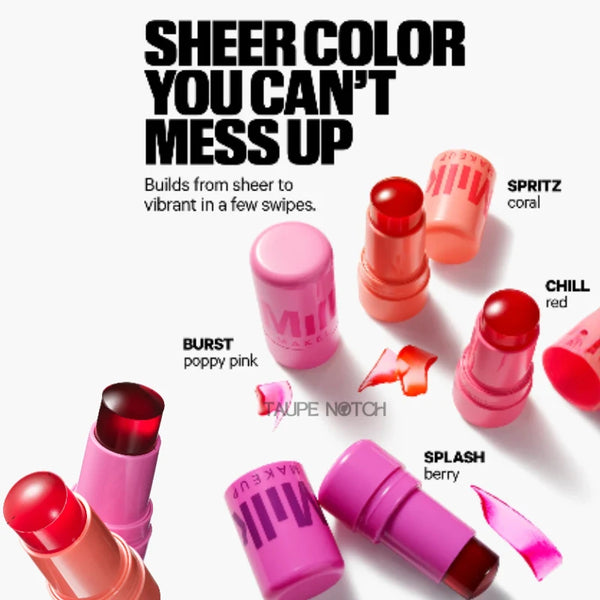 Cooling water jelly tint stick assortment with glossy caps in multiple shades