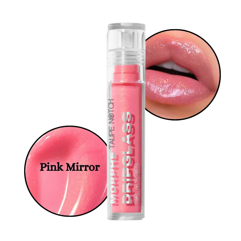 Morphe Dripglass high-shine lip gloss, Pink Mirror bright pink shimmer