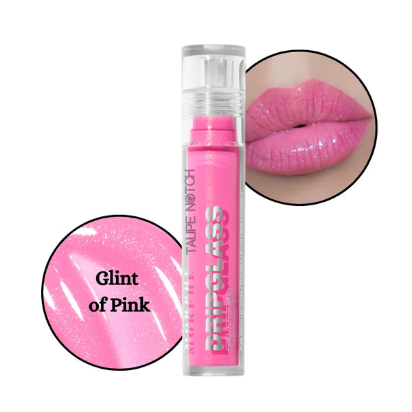 High-shine lip gloss in vivid fuchsia pink with glossy, glazed sparkle