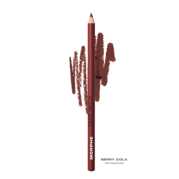 Lip pencil in Berry Cola rich mauve brown with swatch marks