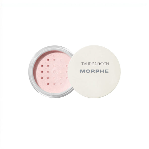 Morphe Taupe n Notch setting powder duo in pink powder with open compact