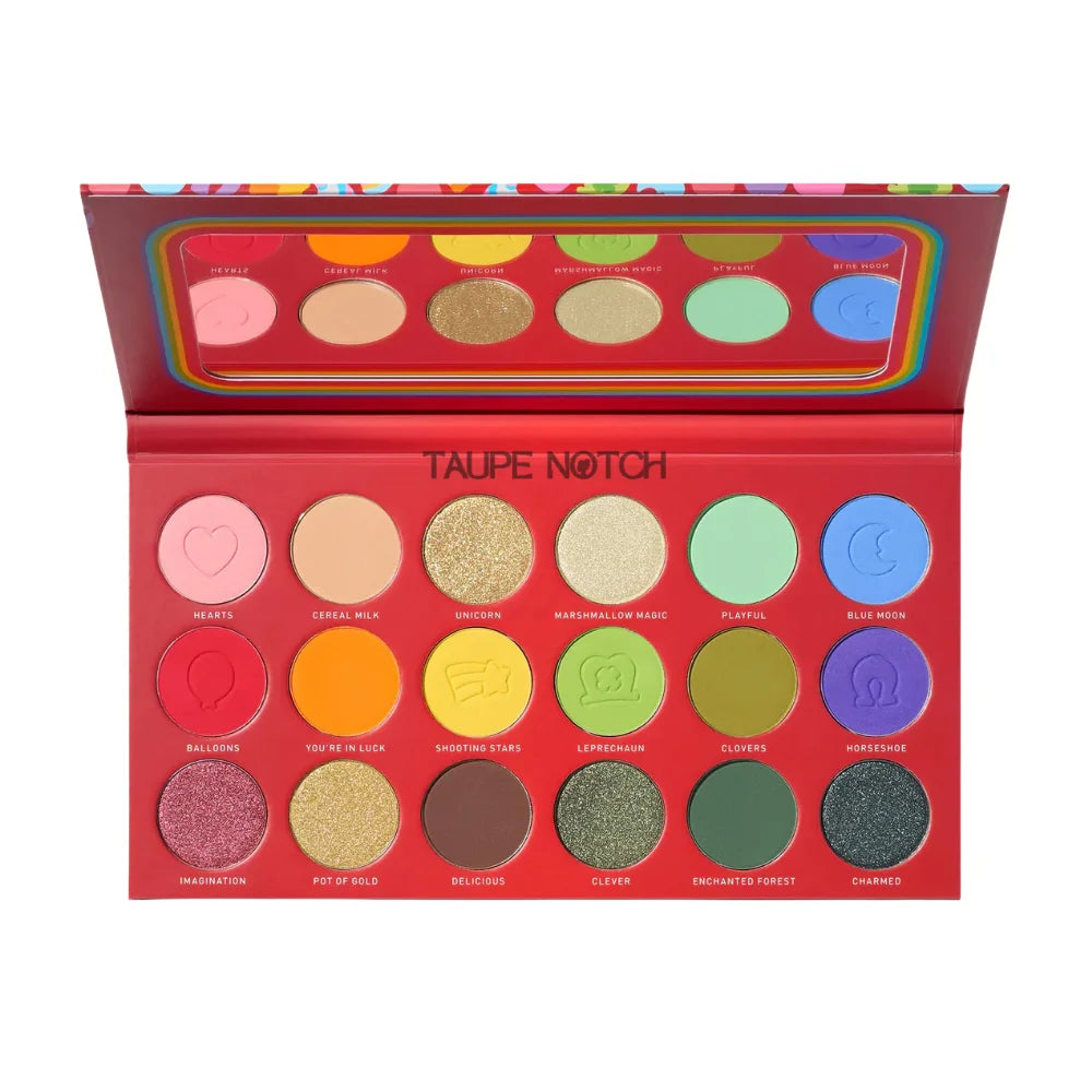 Morphe X Lucky Charms artistry palette with 12 pan shades in red case