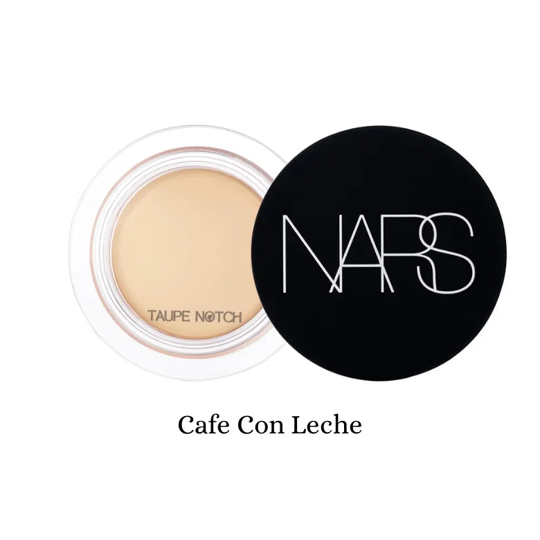 NARS Soft Matte Complete Concealer in Cafe Con Leche, light tan concealer pan with black lid