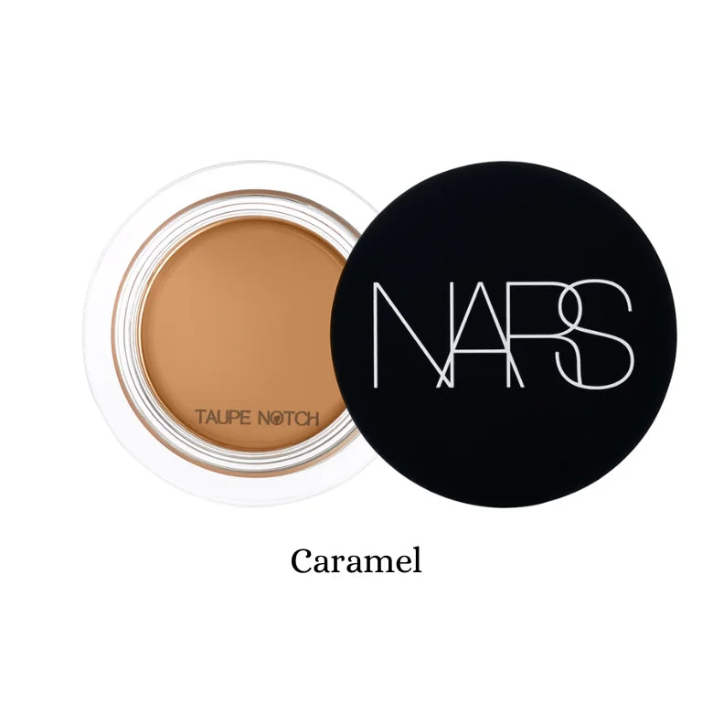 NARS Soft Matte Complete Concealer in Caramel, medium tan concealer pan with black lid