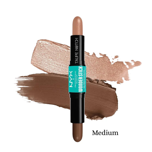 NYX Wonder Stick contour highlighter in medium, brown stick with bronze tip