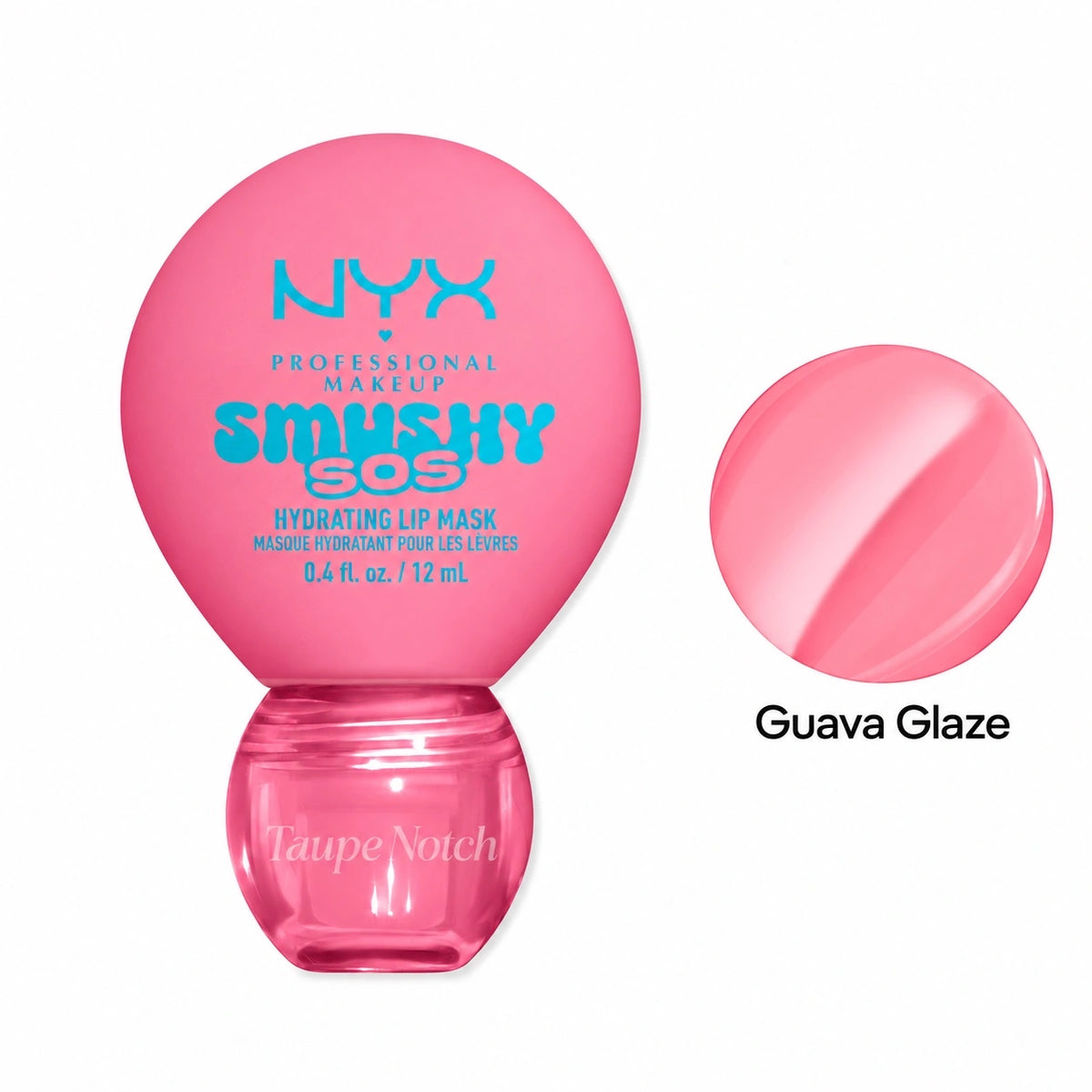 Hydrating lip mask in Guava Glaze, pink jar with rounded cap shown.