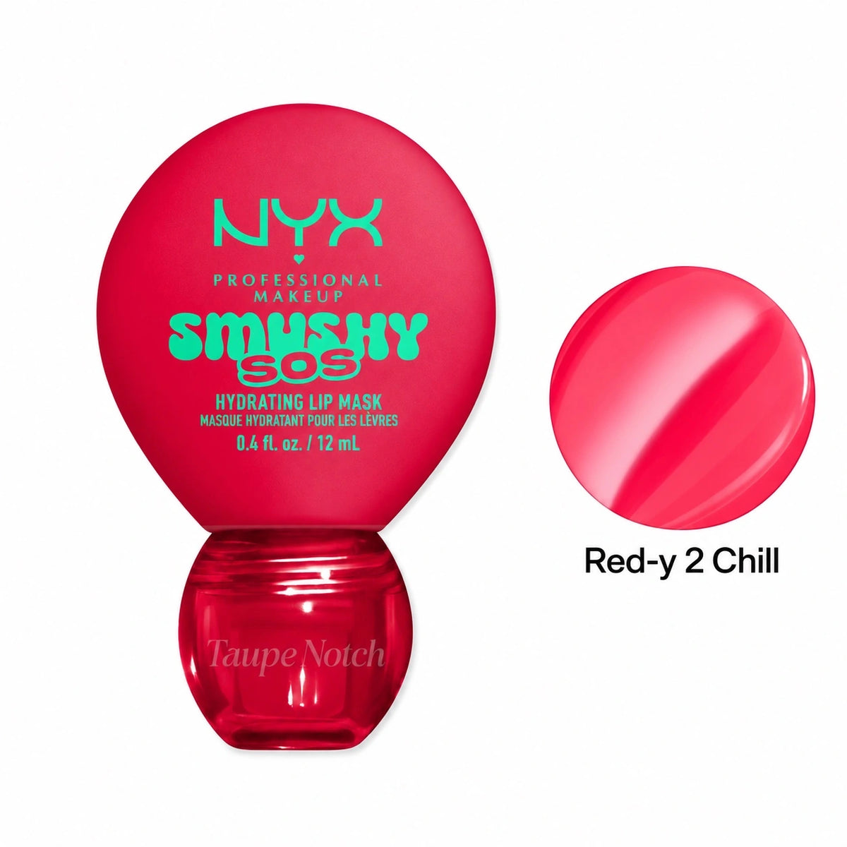 Hydrating lip mask in Red-y 2 Chill, red jar with rounded cap shown.