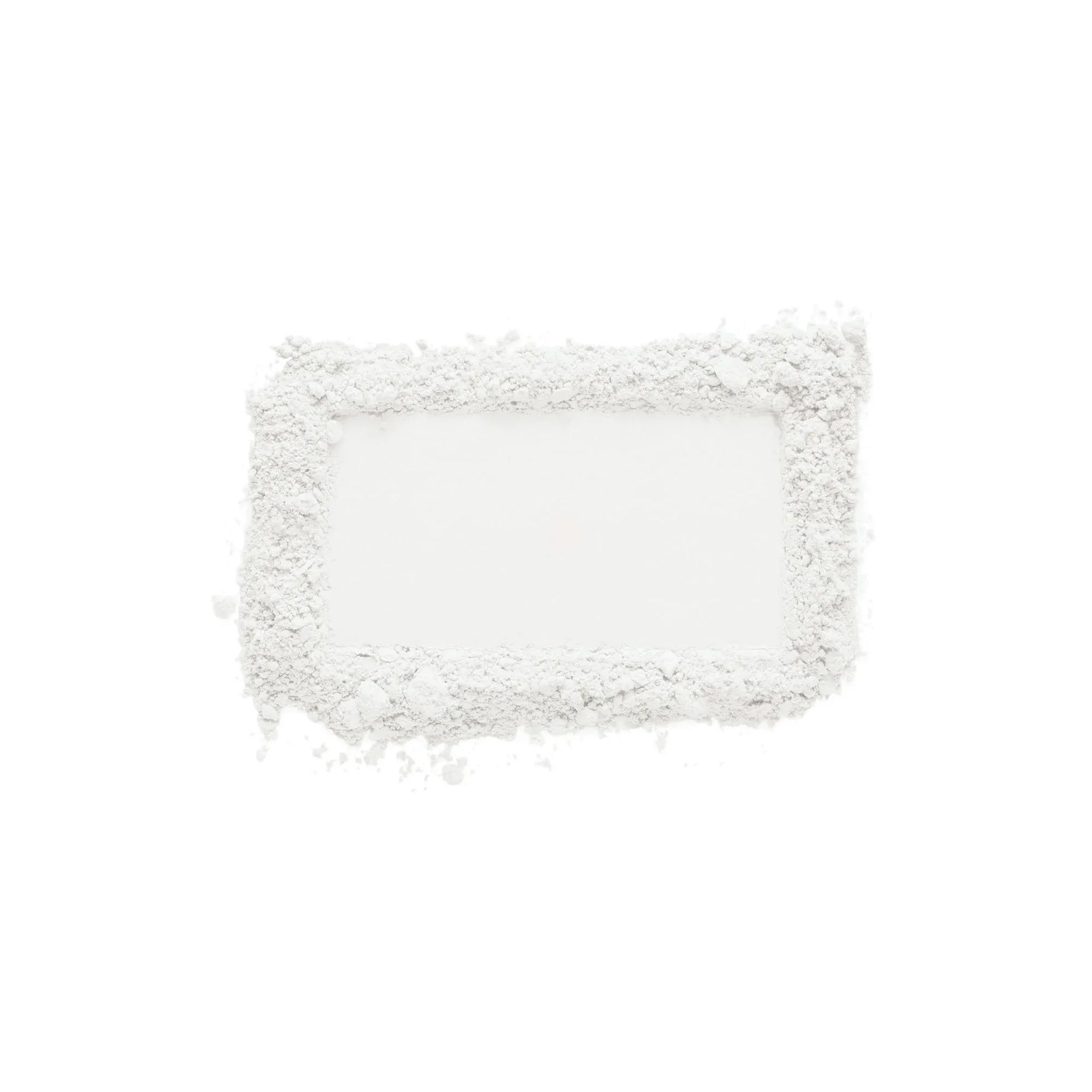 Loose light setting powder in a soft white, powdery swatch