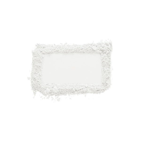 Loose light setting powder in a soft white, powdery swatch