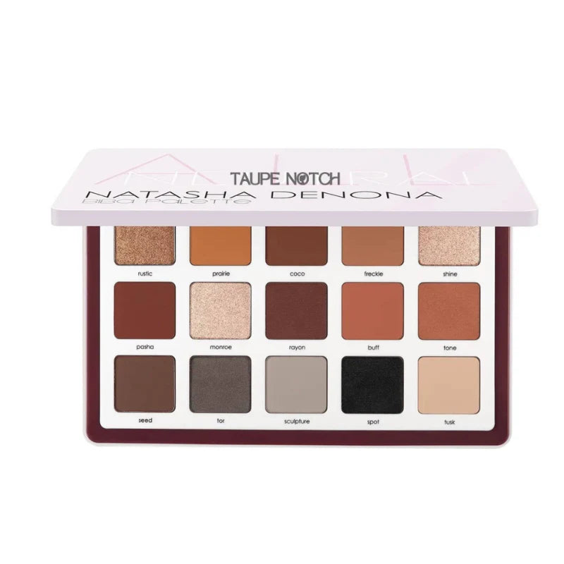 Natasha Denona Biba eyeshadow palette with warm taupe, brown, and gold shades