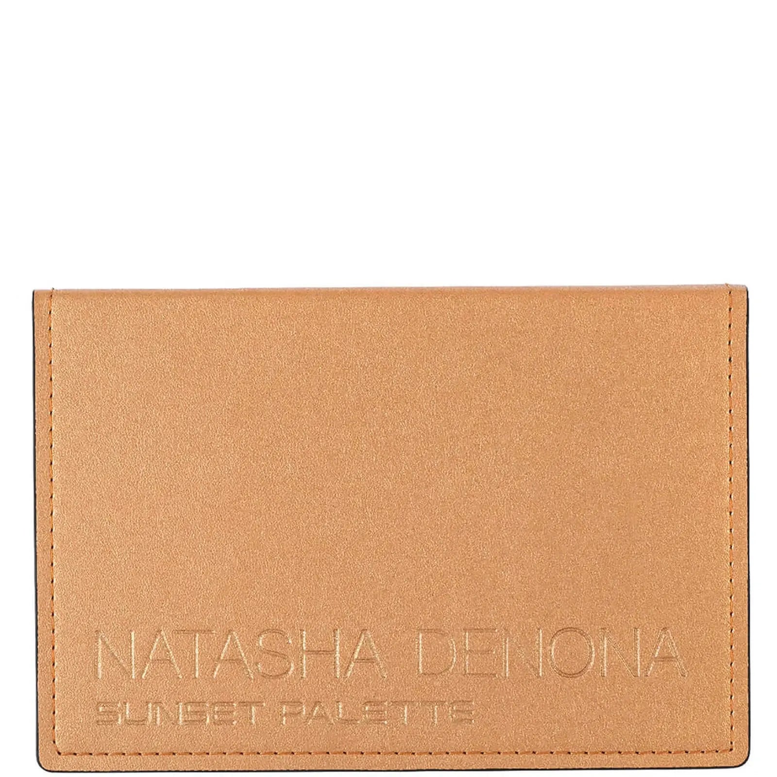 Tan makeup palette case with NATASHA DENONA embossed logo