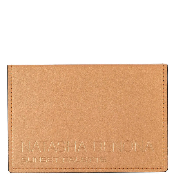 Tan makeup palette case with NATASHA DENONA embossed logo