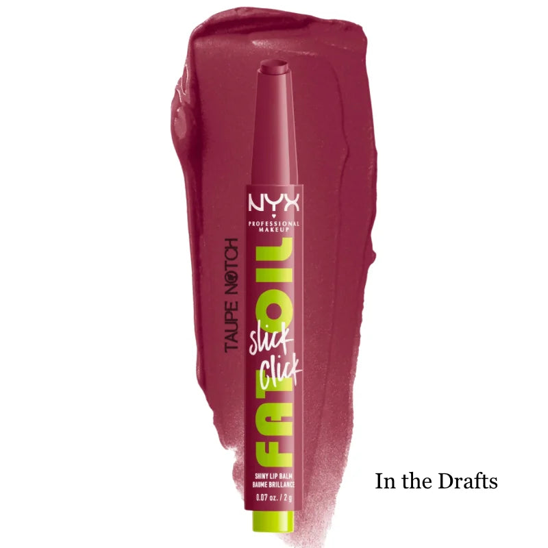 NYX lip balm with shimmery deep berry tone in a squeeze tube