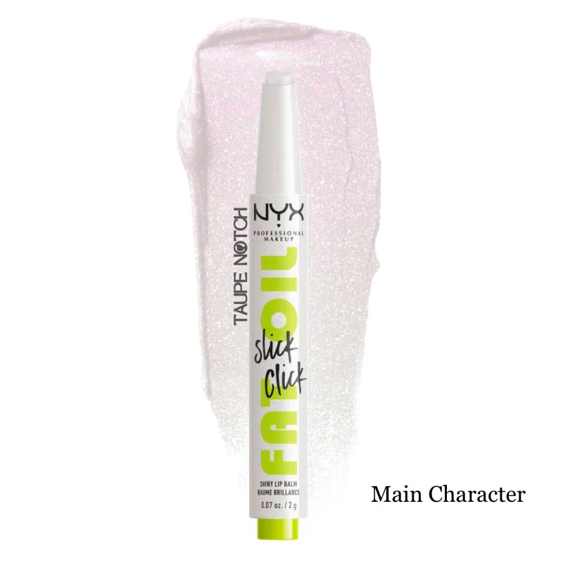 NYX lip balm with shimmery light purple tone in a squeeze tube