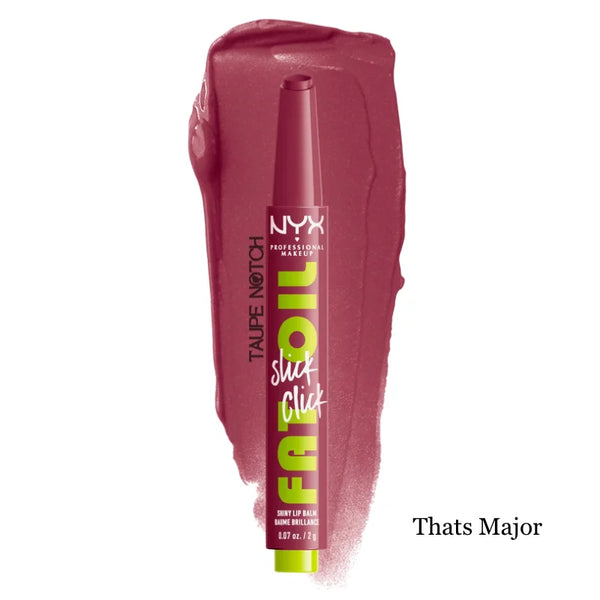 NYX lip balm with shimmery rose-brown tone in a squeeze tube