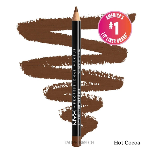 Lip liner pencil in Hot Cocoa, medium brown crayon tip