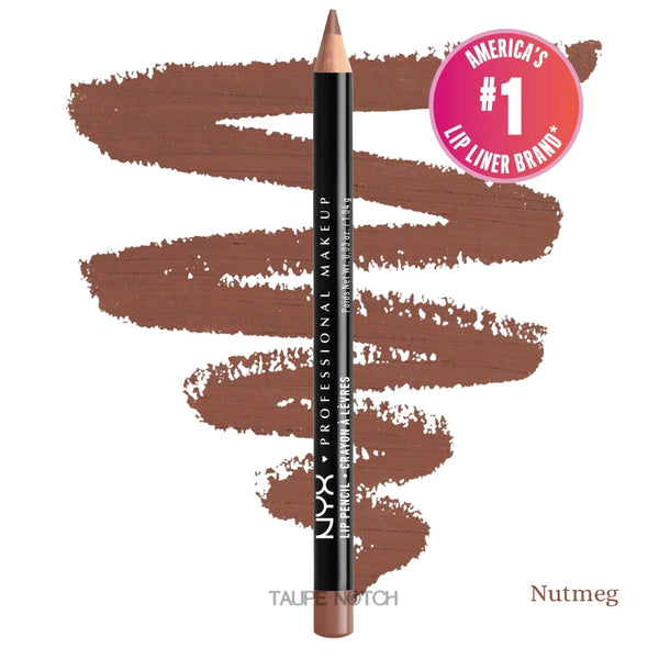 Lip liner pencil in Nutmeg, soft brown crayon tip